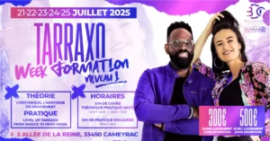 Bordeaux Dance Crew, École de Danse Kizomba Urbankiz Afro Salsa Reggaeton Bachata Tarraxo Heels Dancehall Ladies Expression Hip-hop Konpa - Visuel Tarraxo Week Formation niveau 1