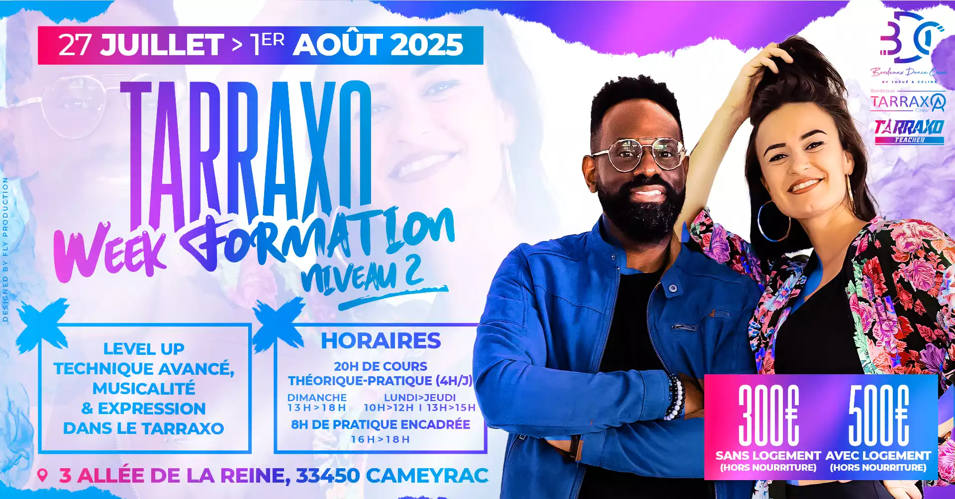 Bordeaux Dance Crew, École de Danse Kizomba Urbankiz Afro Salsa Reggaeton Bachata Tarraxo Heels Dancehall Ladies Expression Hip-hop Konpa - Visuel Tarraxo Week Formation niveau 2