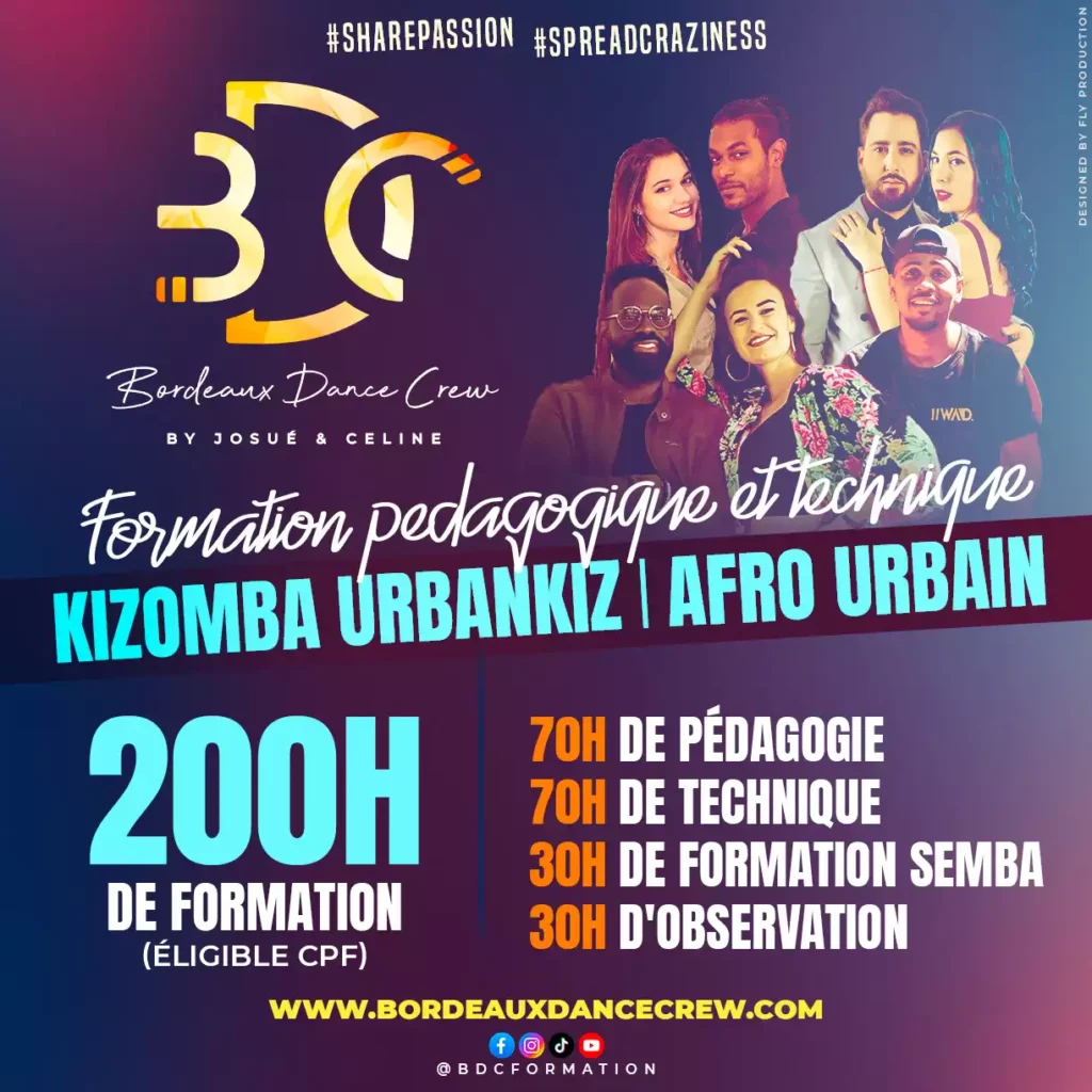 Bordeaux Dance Crew, École de Danse Kizomba Urbankiz Afro Salsa Reggaeton Bachata Tarraxo Heels Dancehall Ladies Expression Hip-hop Konpa - Photo Formation prof saison 6