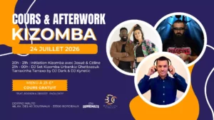 Bordeaux Dance Crew, École de Danse Kizomba Urbankiz Afro Salsa Reggaeton Bachata Tarraxo Heels Dancehall Ladies Expression Hip-hop Konpa - Photo Visuel Cours Afterwork Kiz Doppio 24 juillet 2026