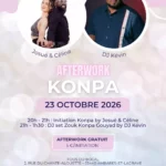 Bordeaux Dance Crew, École de Danse Kizomba Semba Urbankiz Afro Reggaeton Bachata Tarraxo Heels Dancehall Free mouvement Konpa - Photo Visuel Afterwork Konpa 23 octobre 2026